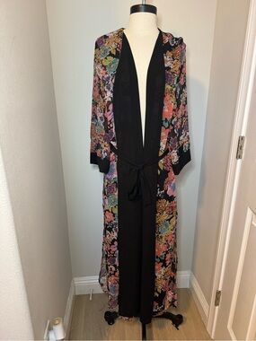 Anthropologie If By Sea floral duster kimono